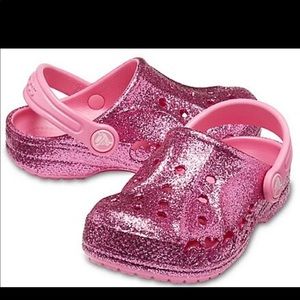 Glitter Crocs size 2 little girls